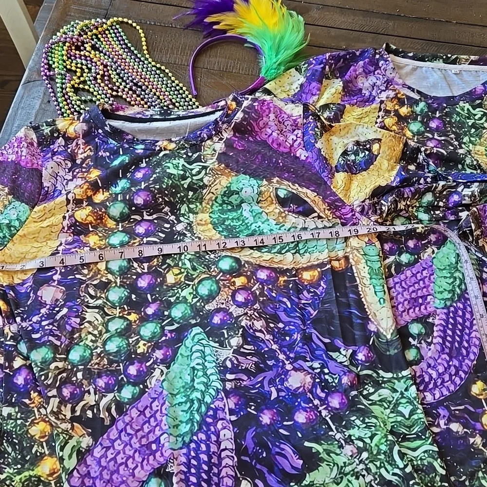 Mardigras Party Tops, Beads, Headband